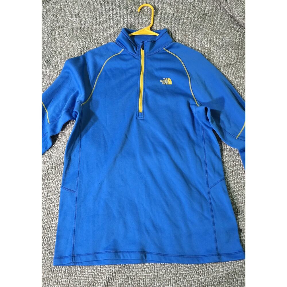 The North Face Sweatshirt Men Large Blue Fleece Quarter Zip Pullover